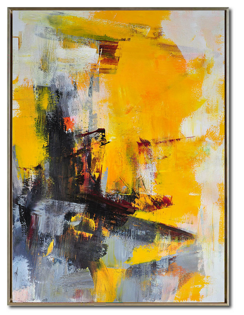 800x1034 Palette Knife Painting, Huge Abstract Canvas Art, Original Artwork - Yellow Abstract Painting