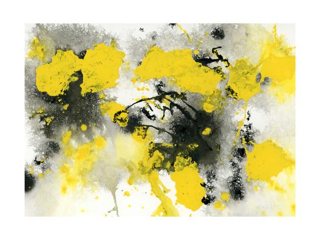 627x470 Yellow And Black Outburst Art By Michelle Waldie - Yellow And Black Painting