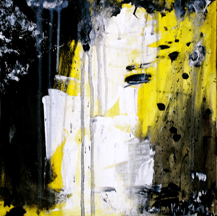 900x896 Yellow Black Painting By Kelly S - Yellow And Black Painting