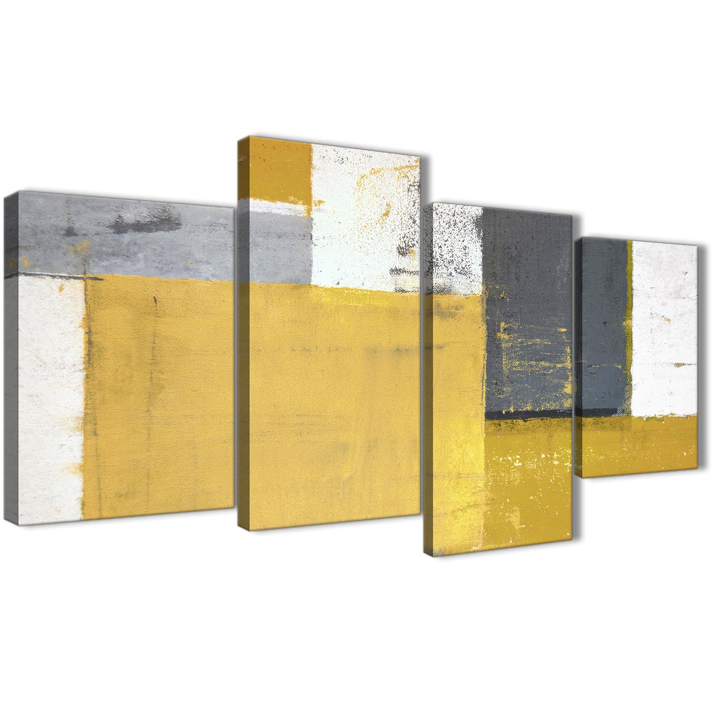 1423x1423 Large Mustard Yellow Grey Abstract Painting Canvas Wall Art Print - Yellow And Gray Painting