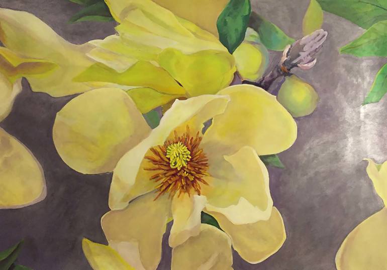 770x538 Saatchi Art Yellow Bird Magnolia Painting By Alida Whitney Morgan - Yellow Bird Painting