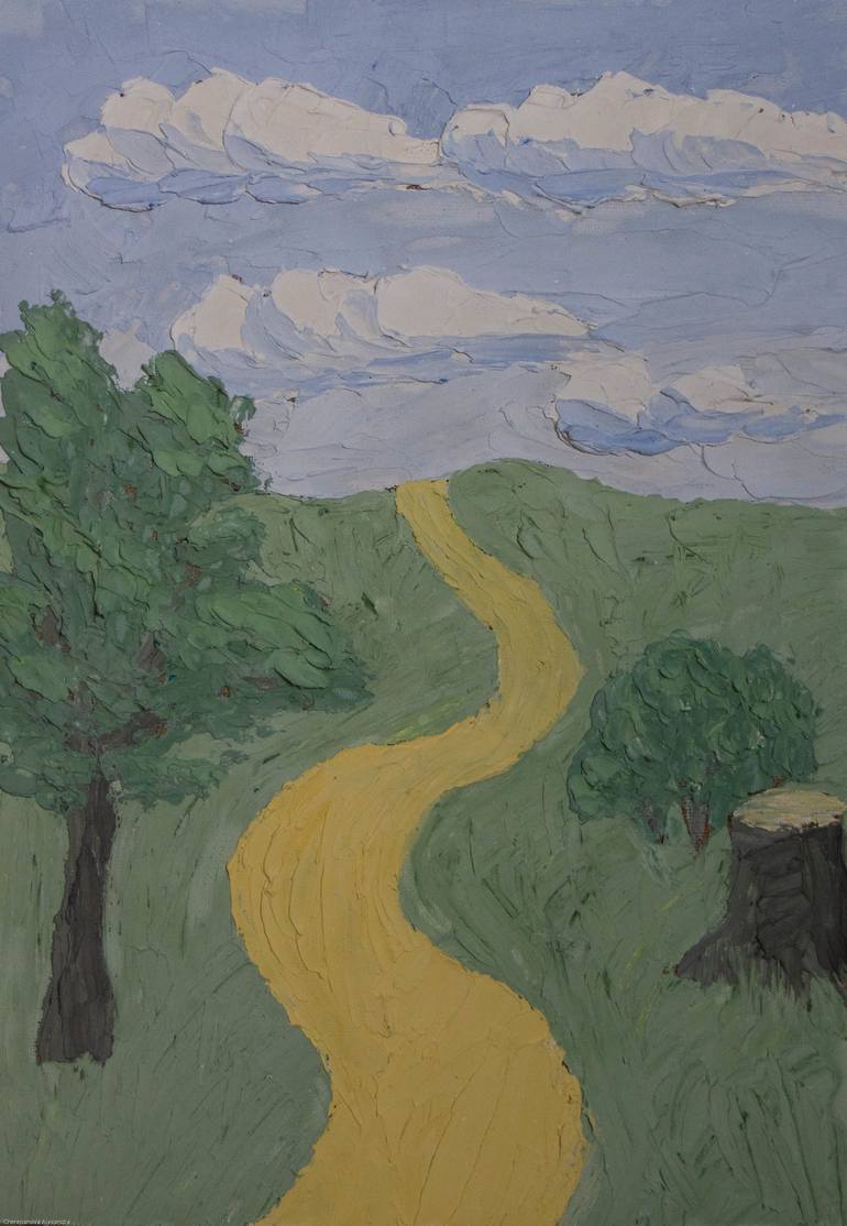 770x1114 Saatchi Art Yellow Brick Road Painting By Alex Cher - Yellow Brick Road Painting
