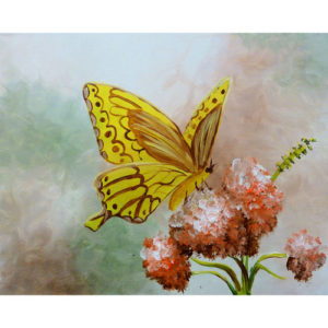 300x300 Paint Yellow Butterfly On Flower - Yellow Butterfly Painting