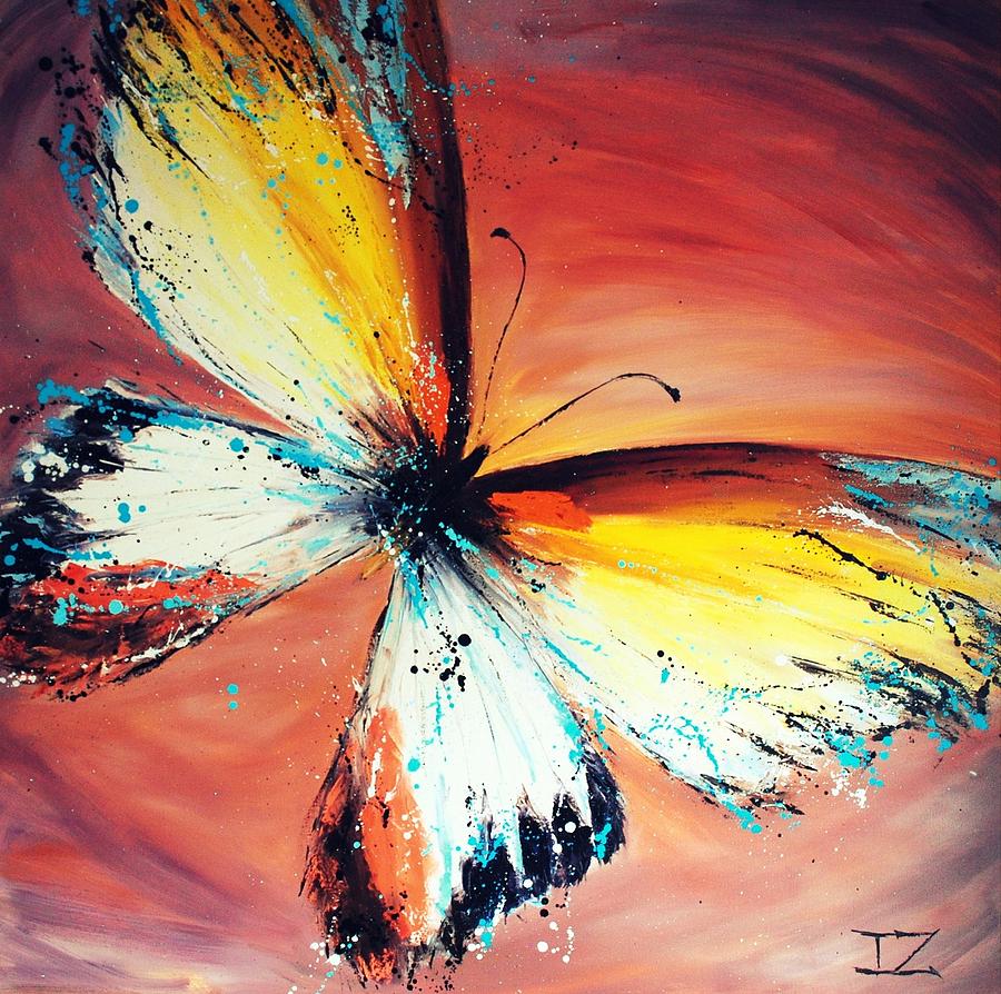 900x894 Yellow Butterfly Painting By Igor Zhukov - Yellow Butterfly Painting