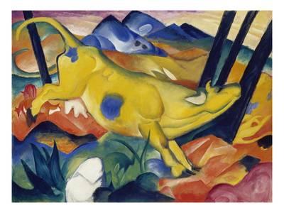 400x300 Yellow Cow, 1911 Giclee Print By Franz Marc - Yellow Cow Painting