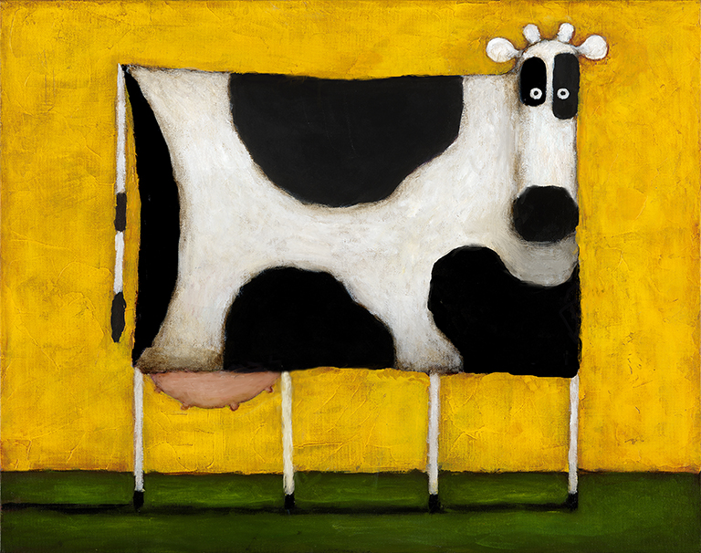 768x606 Yellow Cow Kessler Art - Yellow Cow Painting