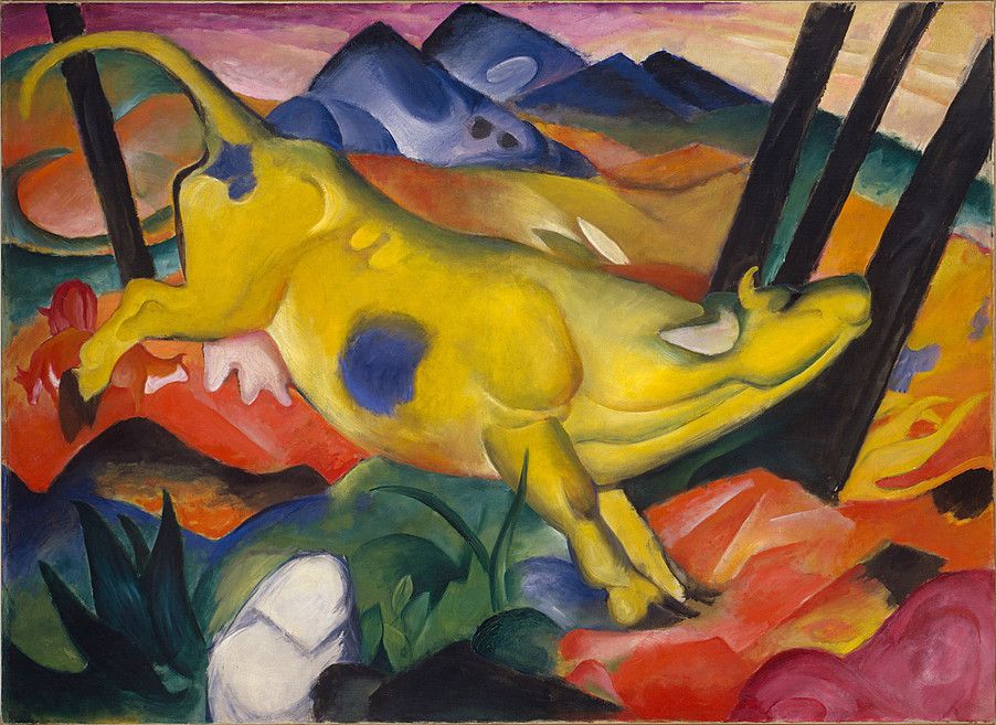 902x657 Collection Online Franz Marc. Yellow Cow (Gelbe Kuh). 1911 - Yellow Cow Painting