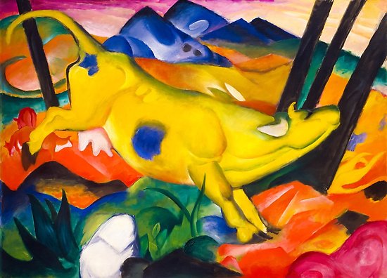 550x396 Yellow Cow Modern Pop Art Painting Posters By Chillchar1234 - Yellow Cow Painting