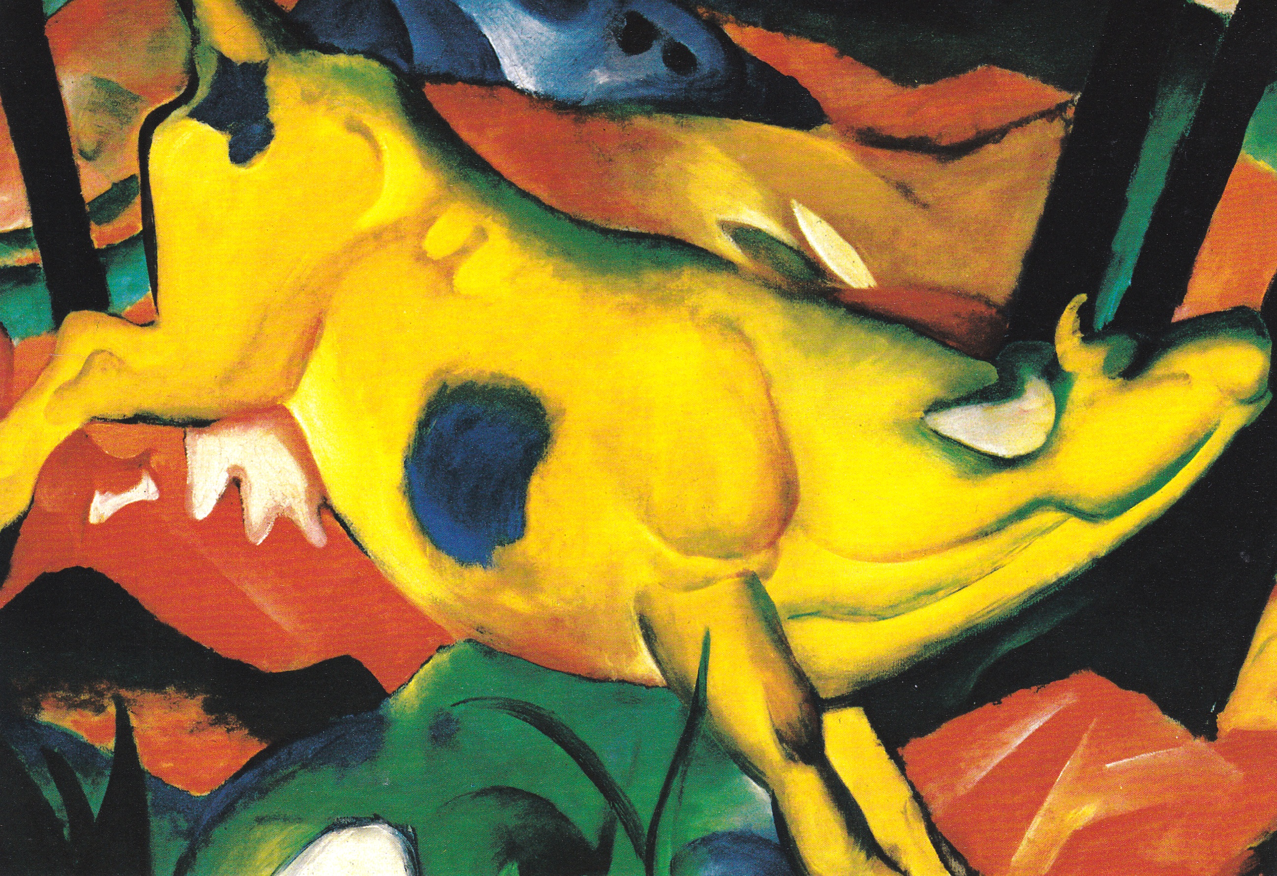2596x1781 Franz Marc - Yellow Cow Painting