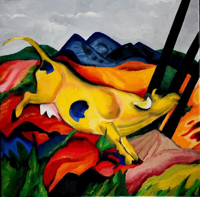 656x649 Franz Marc Is My Favorite Painter. If We Could Do Something - Yellow Cow Painting
