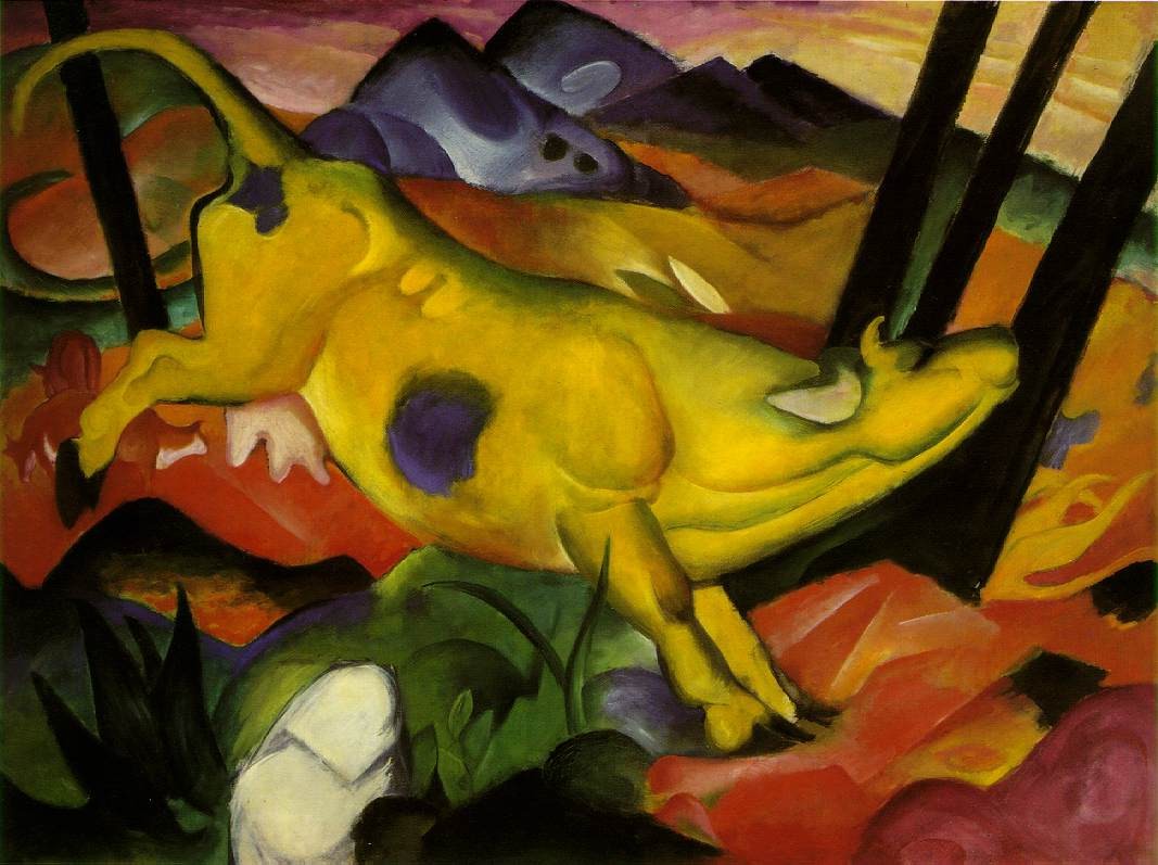 1067x797 Franz Marc Yellow Cow Painting Best Yellow Cow Paintings For Sale - Yellow Cow Painting