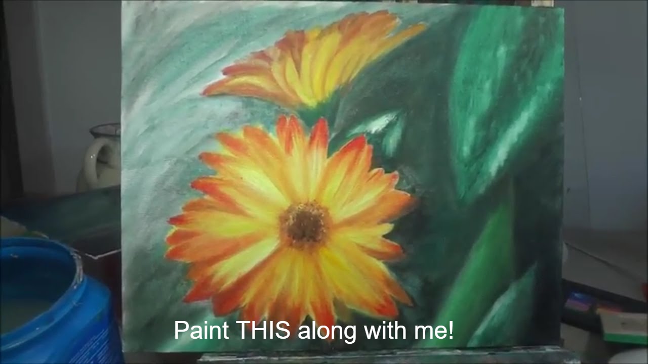1280x720 Yellow Daisy Paint Along With Me - Yellow Daisy Painting