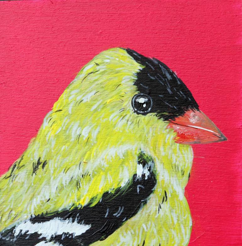 770x785 Saatchi Art Yellow Finch Portrait Painting By Kat Serediuk - Yellow Finch Painting