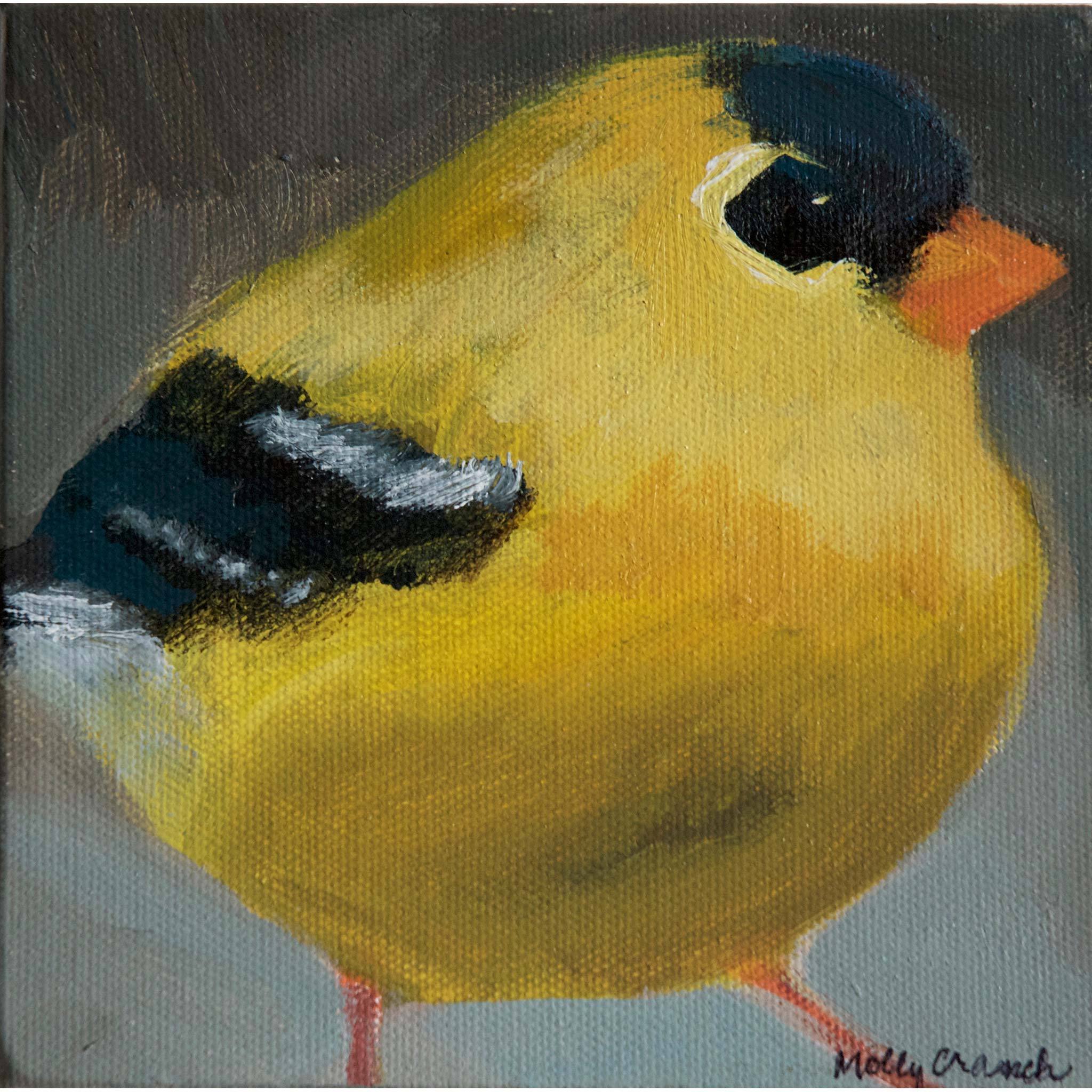 2048x2048 Yellow Finch 6x6 Ol03 Original One Of A Kind Acrylic Painting By - Yellow Finch Painting