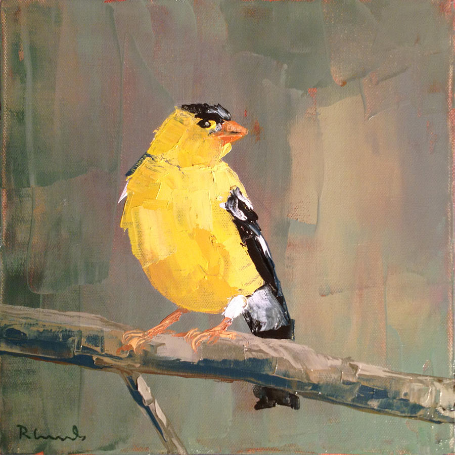900x900 Yellow Finch Painting By Nathan Rhoads - Yellow Finch Painting