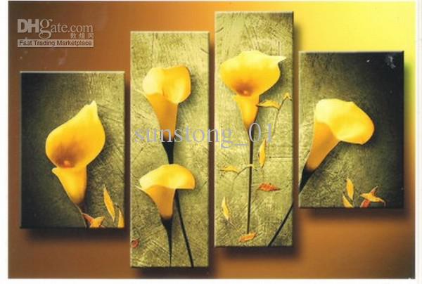 600x404 2018 Warn Yellow Flower Art Group Oil Painting Home Decoration - Yellow Flower Painting