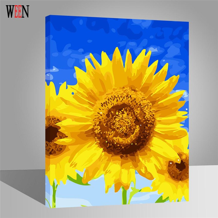 850x850 Ween Yellow Flower Painting By Numbers Modern Diy Digital - Yellow Flower Painting