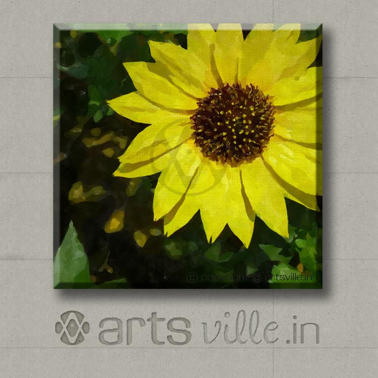 750x750 Yellow Flower Painting On Canvas P035cs Artsville - Yellow Flower Painting