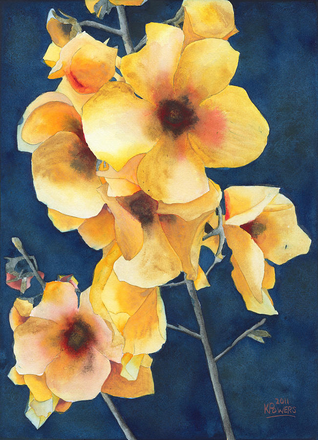 651x900 Yellow Flowers Painting By Ken Powers - Yellow Flower Painting