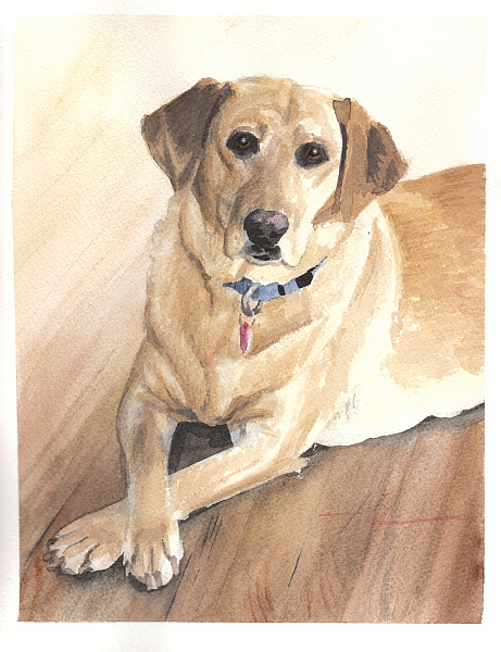 461x600 Yellow Lab By Mike Theuer - Yellow Lab Painting