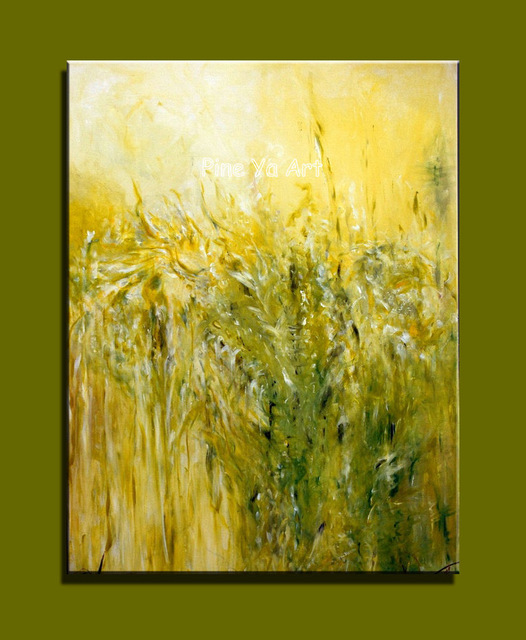 526x640 Large Piece Abstract Modern Canvas Wall Art Handmade Famous Green - Yellow Painting On Canvas