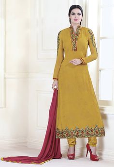 236x344 Lady In Ferozi Colour Suit 7657 Patiala Suits,designer Suits - Yellow Painting Suit