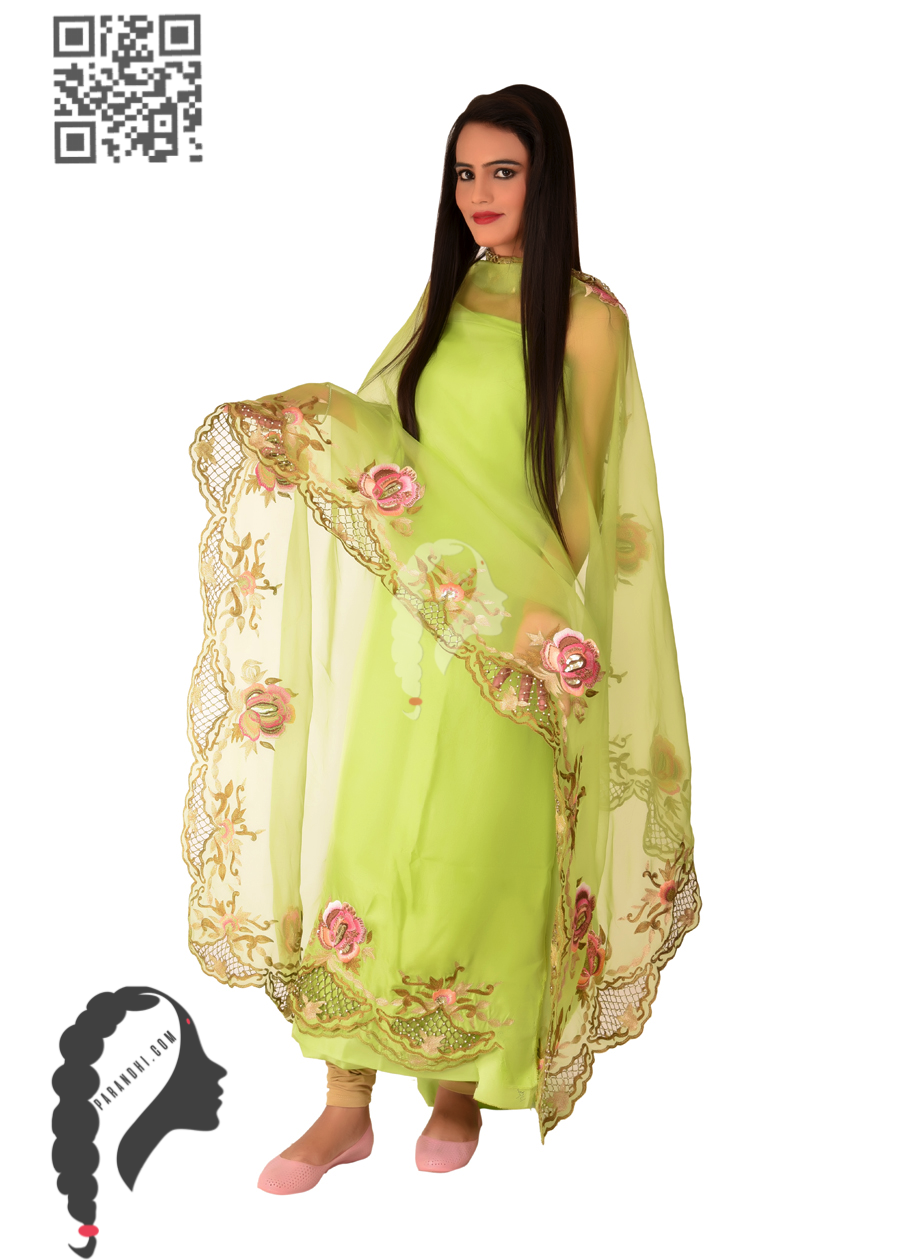 900x1260 Lady In Mehandi Green Colour Suit 7344 Patiala Suits,designer - Yellow Painting Suit