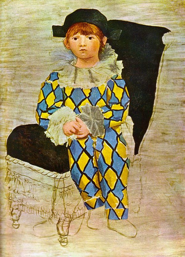 600x834 Paul In A Clown Suit, 1924 By Pablo Picasso - Yellow Painting Suit