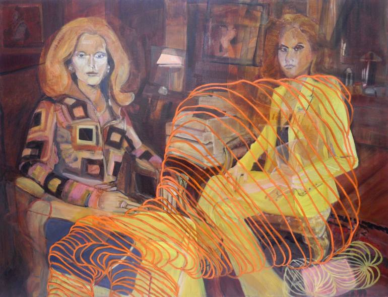 770x590 Saatchi Art Women In Yellow Suit With Orange Borborygmi Painting - Yellow Painting Suit