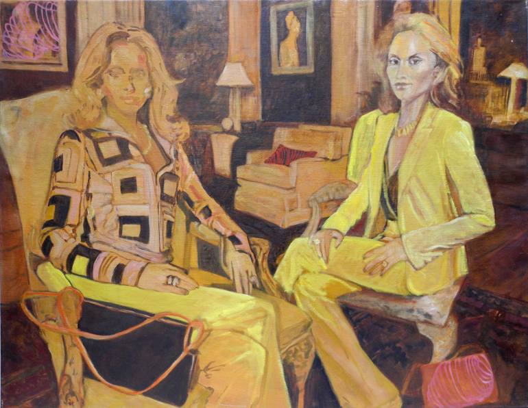770x596 Saatchi Art Women In Yellow Suit - Yellow Painting Suit