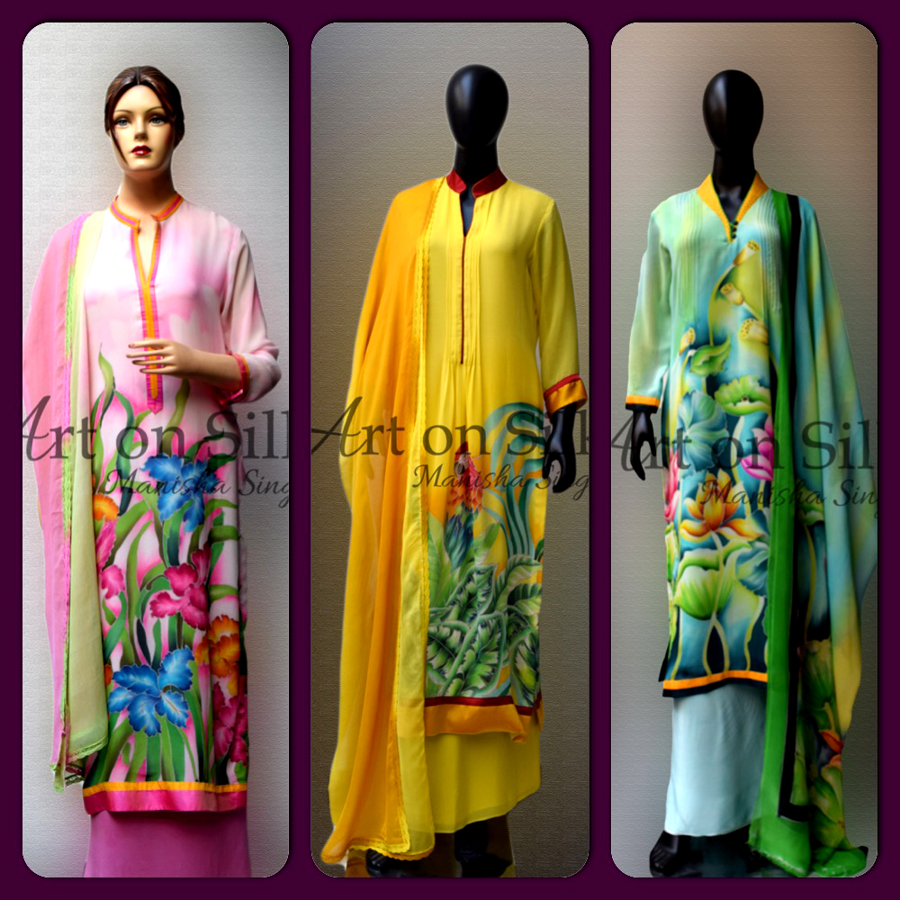 1000x1000 Artist Interview With Manisha Singh,the Silk Artist Of India - Yellow Painting Suit