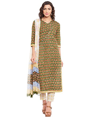 400x500 Block Painting Cotton Suits - Yellow Painting Suit