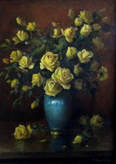 379x534 Yellow Roses, Rose Paintings, Oil Painting, Young Painter, Mikayel - Yellow Rose Oil Painting