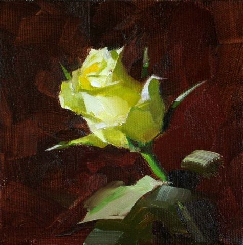 475x478 A Yellow Rose Of Texas - Yellow Rose Oil Painting