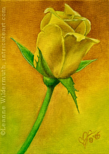 219x308 Leanne Wildermuth Artist By Nature Floral Painting - Yellow Rose Oil Painting