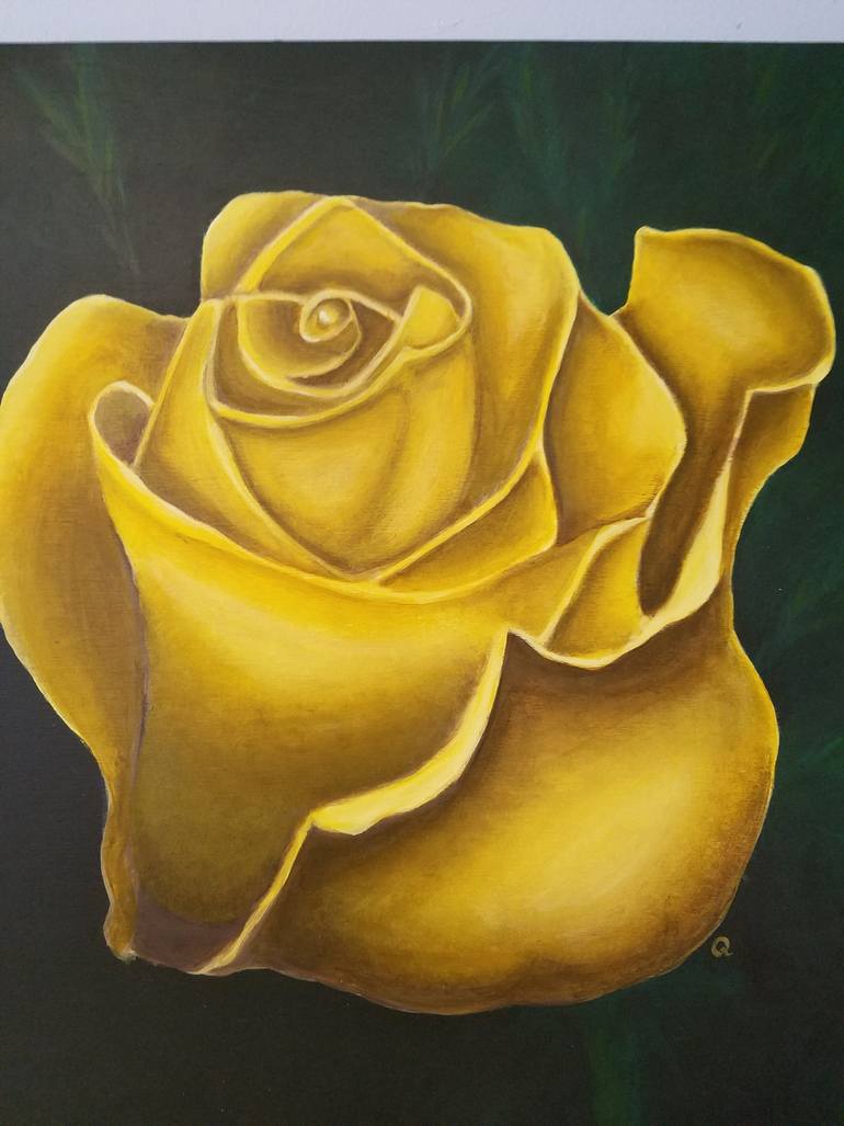 770x1027 Saatchi Art Yellow Rose Of Texas Painting By Susan Gromatsky - Yellow Rose Painting