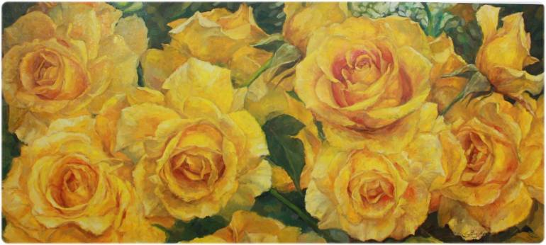 770x346 Saatchi Art Yellow Roses Painting By Vanya Krusteva - Yellow Rose Painting