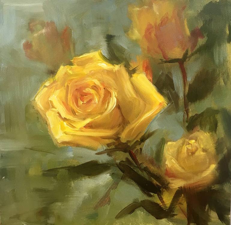 Yellow Rose Painting at PaintingValley.com | Explore collection of ...