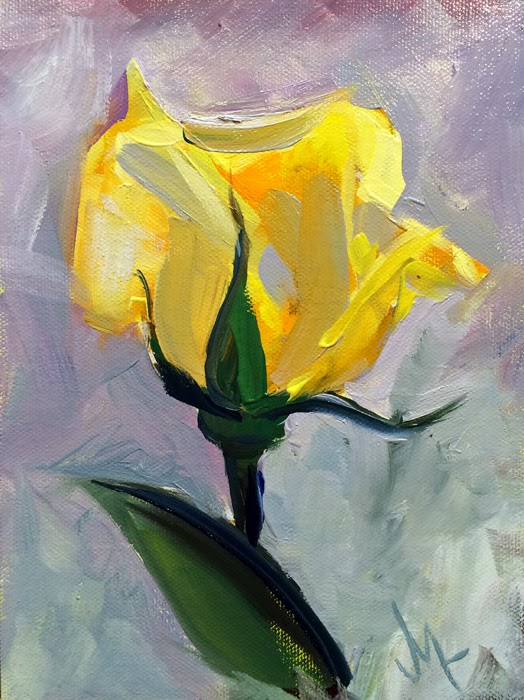 524x700 Janettmarie's Little Paintings First Yellow Rose. Sold - Yellow Rose Painting