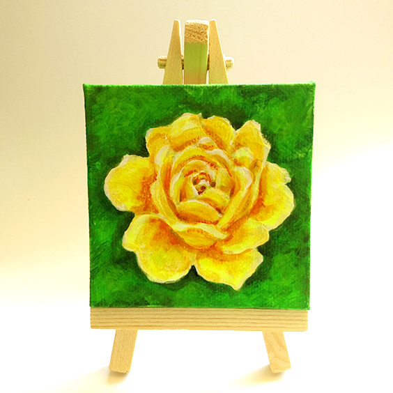 564x564 Mini Yellow Rose 3x3 Ryanne Levin - Yellow Rose Painting