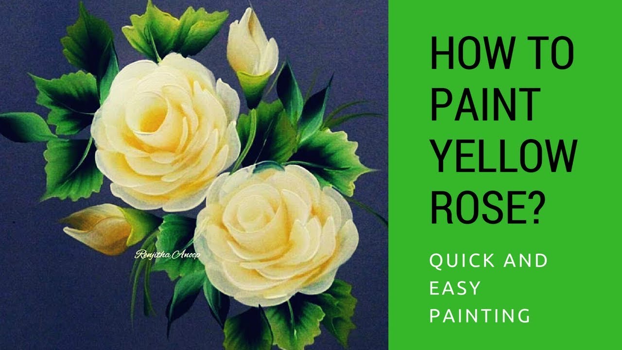 1280x720 One Stroke Painting Yellow Rose Quick And Easy Acrylic Painting - Yellow Rose Painting