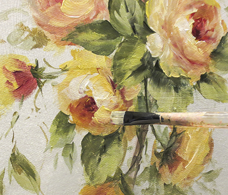 468x400 P5041p Climbing Yellow Rose Printed - Yellow Rose Painting