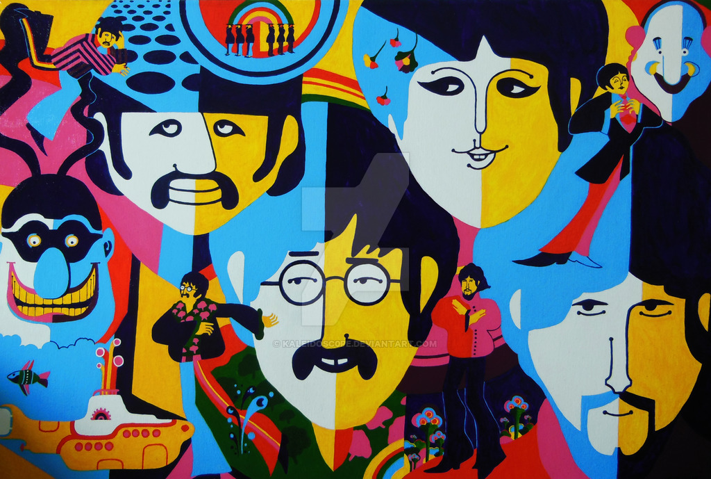 1024x689 The Beatles Yellow Submarine By Kaleidosc0pe - Yellow Submarine Painting