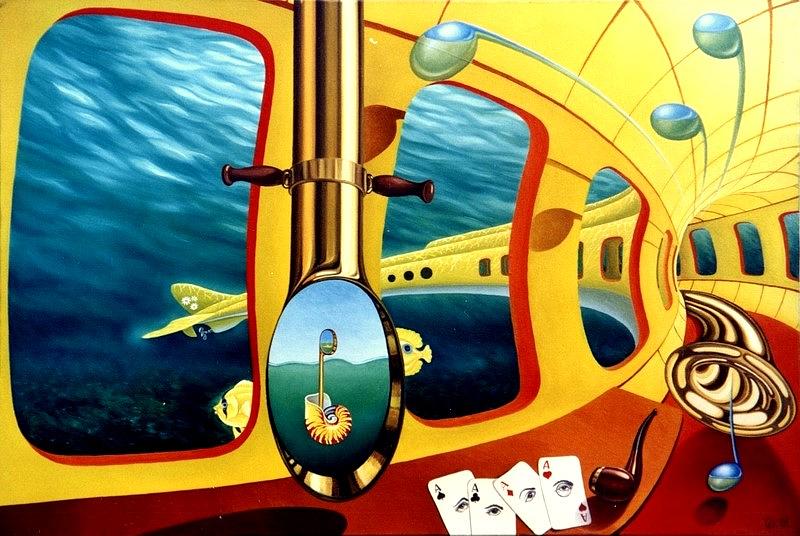800x536 Yellow Submarine Painting By Gyuri Lohmuller - Yellow Submarine Painting