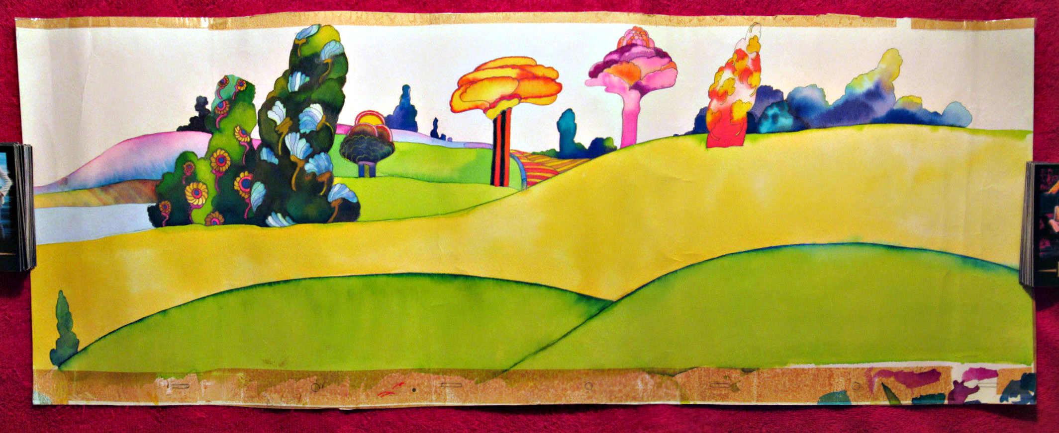 2129x872 Yellow Submarine Original Background Painting Dj Food - Yellow Submarine Painting