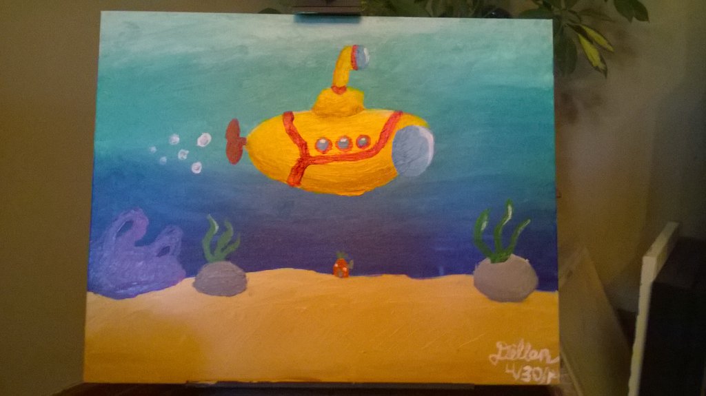 1024x575 Yellow Submarine Painting By Dillonquador - Yellow Submarine Painting