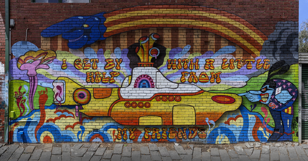 1024x538 Yellow Submarine St Kilda Street Art Chris Mitchell - Yellow Submarine Painting