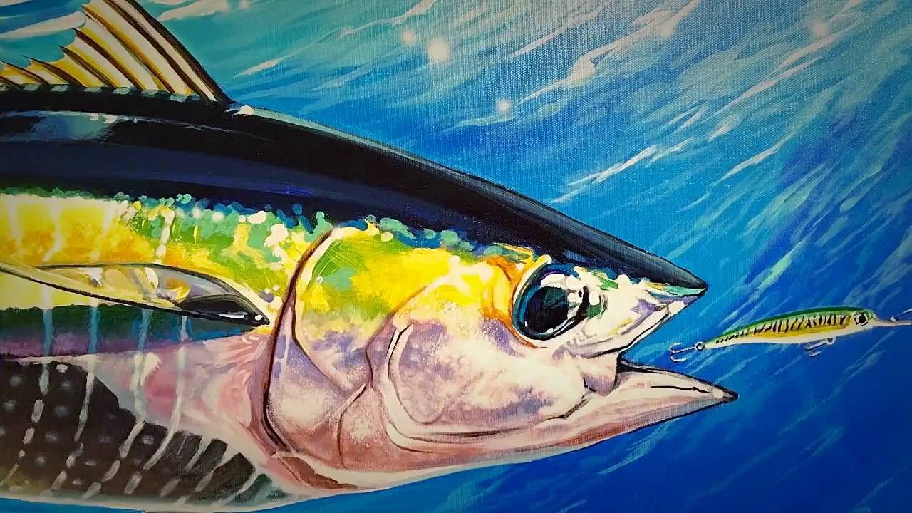 1280x720 Yellowfin Tuna - Yellowfin Tuna Painting