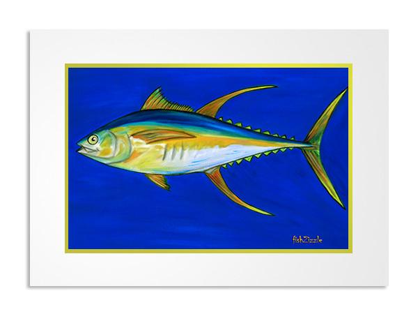 600x450 Yellowfin Tuna Fish Art Print Fishzizzle - Yellowfin Tuna Painting