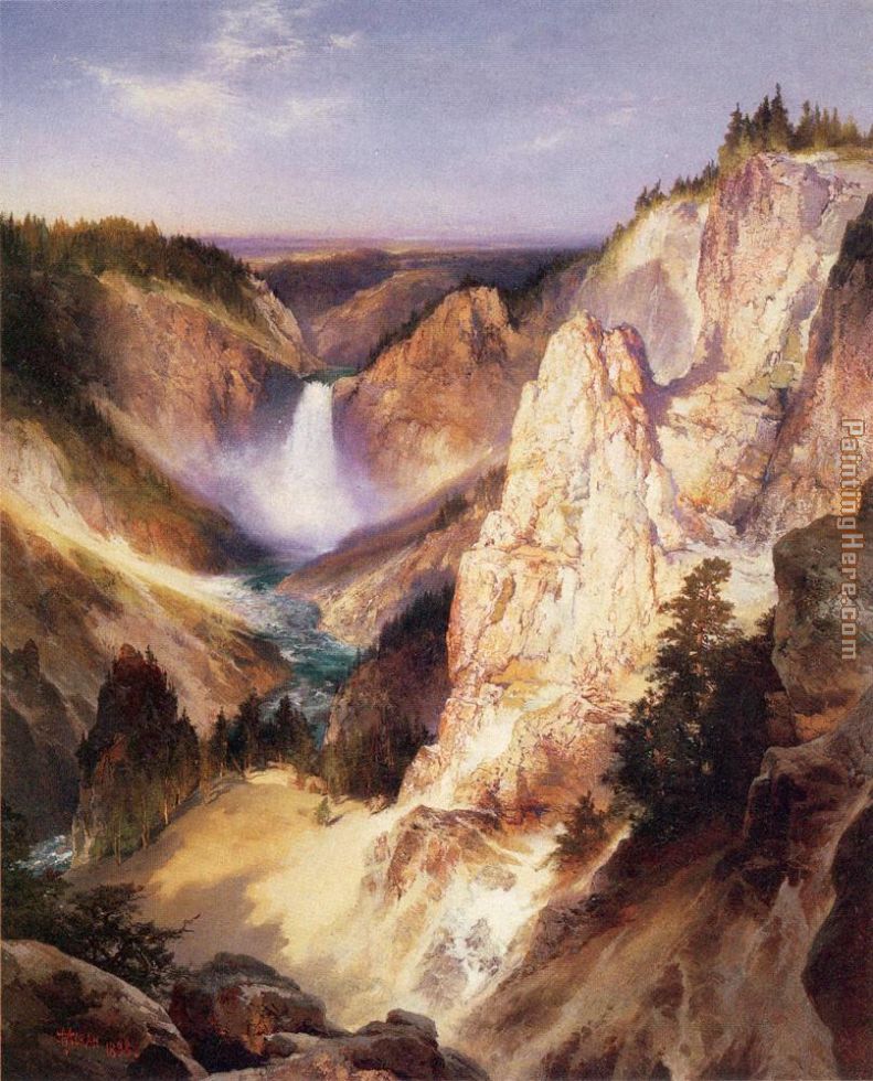 791x980 Thomas Moran Great Falls Of Yellowstone Painting Anysize 50% Off - Yellowstone Painting